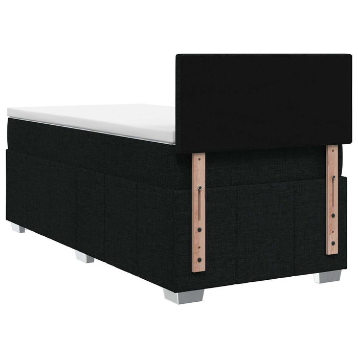 Pat boxspring cu saltea Negru 100 x 200 cm Țesătură WALTI