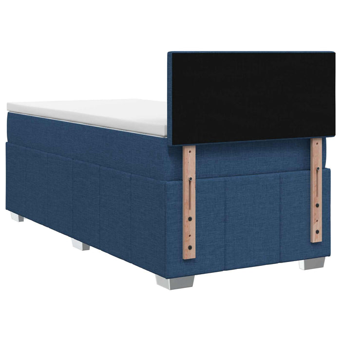 Pat boxspring cu saltea albastru 100 x 200 cm Țesătură WALTI