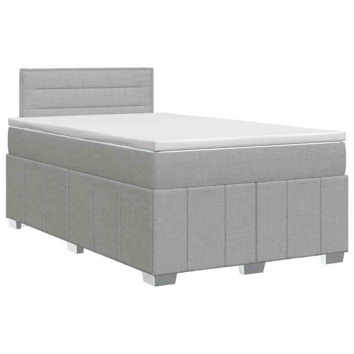 Pat boxspring cu saltea Gri deschis 120 x 190 cm Țesătură WALTI