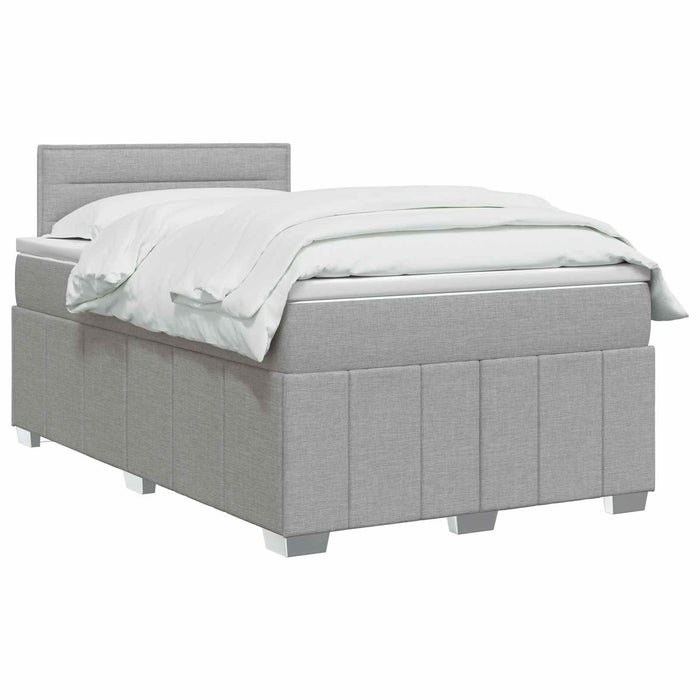 Pat boxspring cu saltea Gri deschis 120 x 190 cm Țesătură WALTI