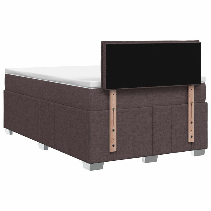 Pat boxspring cu saltea Maro închis 120 x 190 cm Țesătură WALTI