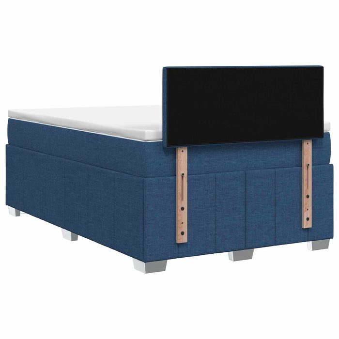 Pat boxspring cu saltea albastru 120 x 190 cm Țesătură WALTI