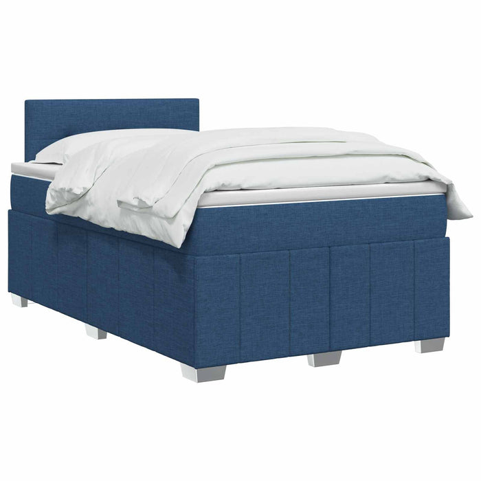 Pat boxspring cu saltea albastru 120 x 190 cm Țesătură WALTI