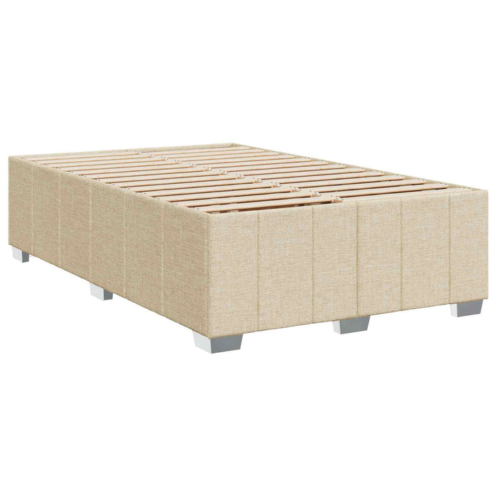 Pat boxspring cu saltea cu headboard Crem 120 x 190 cm Țesătură WALTI