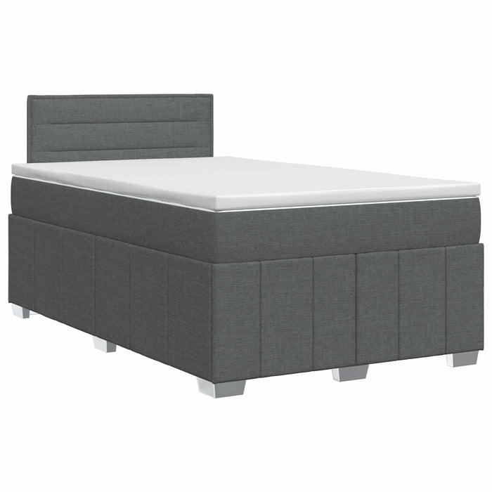 Pat boxspring cu saltea Gri închis 120 x 200 cm Țesătură - WALTI WALTI