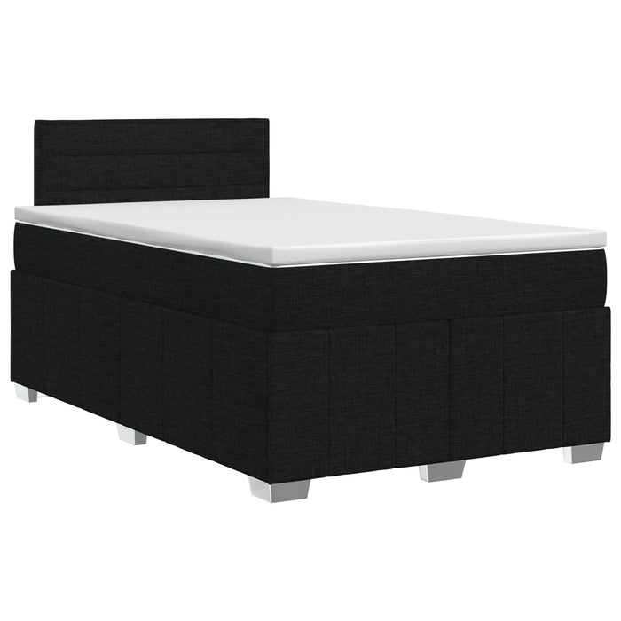 Pat boxspring cu saltea Negru 120 x 200 cm Țesătură WALTI