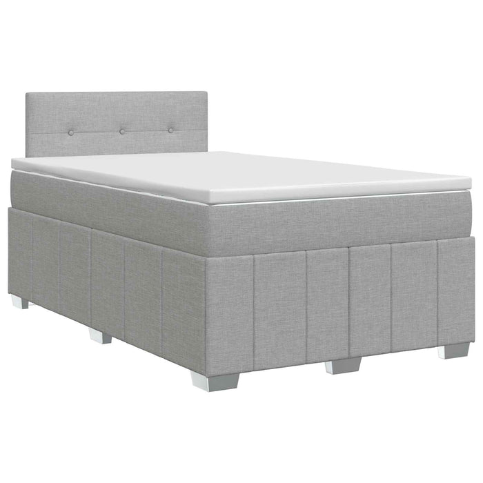 Pat boxspring cu saltea Gri deschis 120 x 200 cm Țesătură - WALTI WALTI