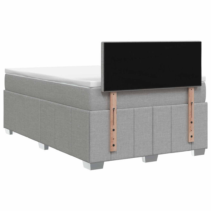 Pat boxspring cu saltea Gri deschis 120 x 200 cm Țesătură - WALTI WALTI