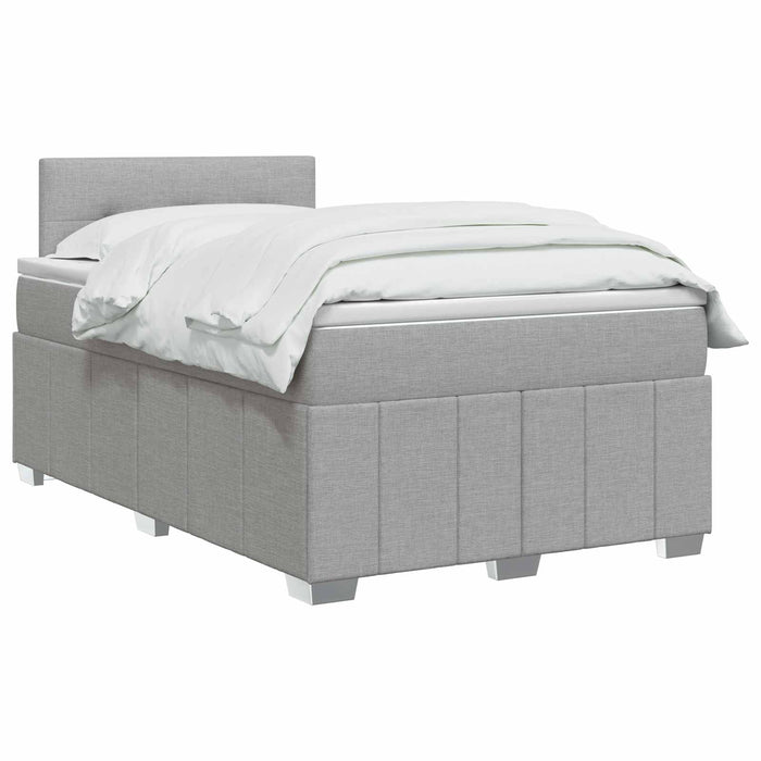 Pat boxspring cu saltea Gri deschis 120 x 200 cm Țesătură - WALTI WALTI