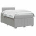 Pat boxspring cu saltea Gri deschis 120 x 200 cm Țesătură - WALTI WALTI