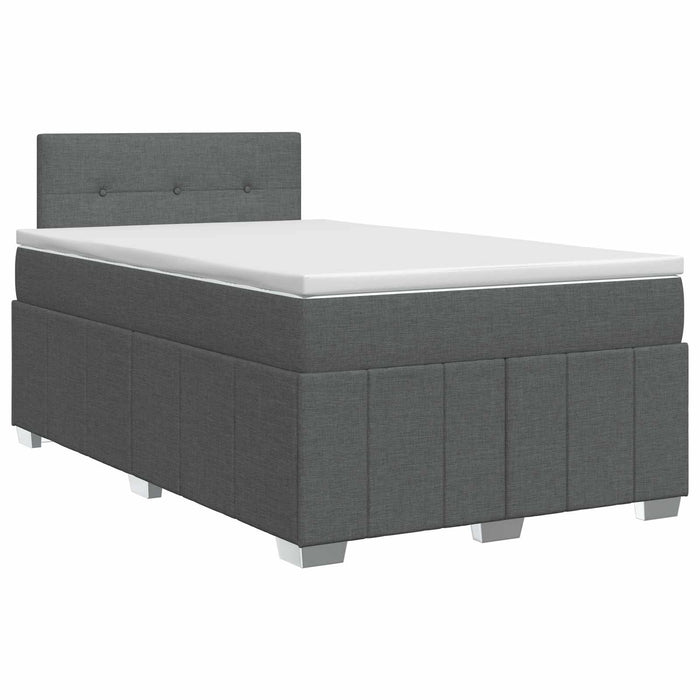 Pat boxspring cu saltea Gri închis 120 x 200 cm Țesătură WALTI