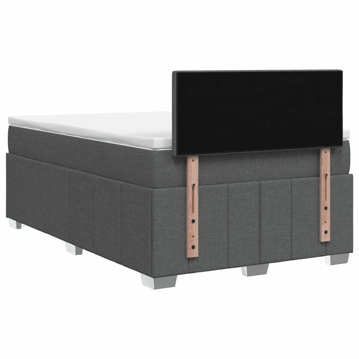 Pat boxspring cu saltea Gri închis 120 x 200 cm Țesătură WALTI