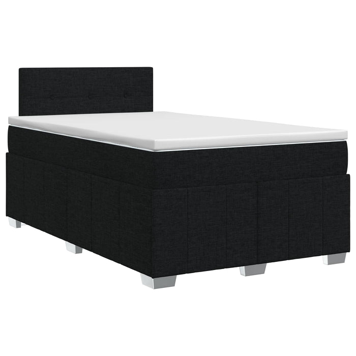 Pat boxspring cu saltea Negru 120 x 200 cm Țesătură - WALTI WALTI