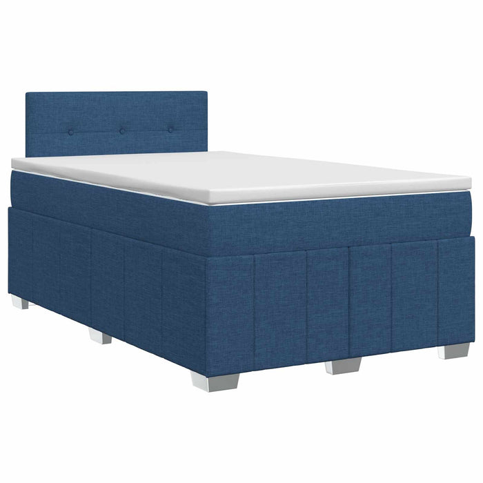 Pat boxspring cu saltea albastru 120 x 200 cm Țesătură WALTI