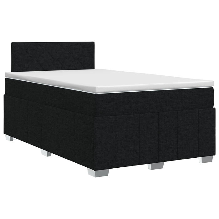 Pat boxspring cu saltea Negru 120 x 200 cm Țesătură WALTI