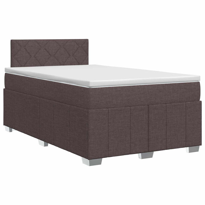 Pat boxspring cu saltea Maro închis 120 x 200 cm Țesătură WALTI