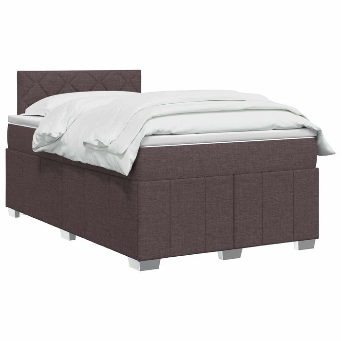 Pat boxspring cu saltea Maro închis 120 x 200 cm Țesătură WALTI