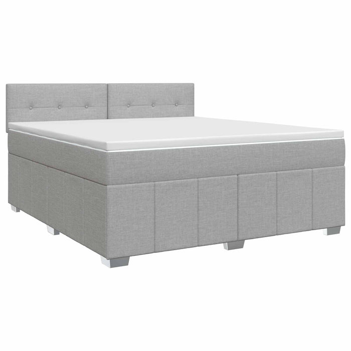 Pat boxspring cu saltea Gri deschis 140 x 190 cm Țesătură WALTI