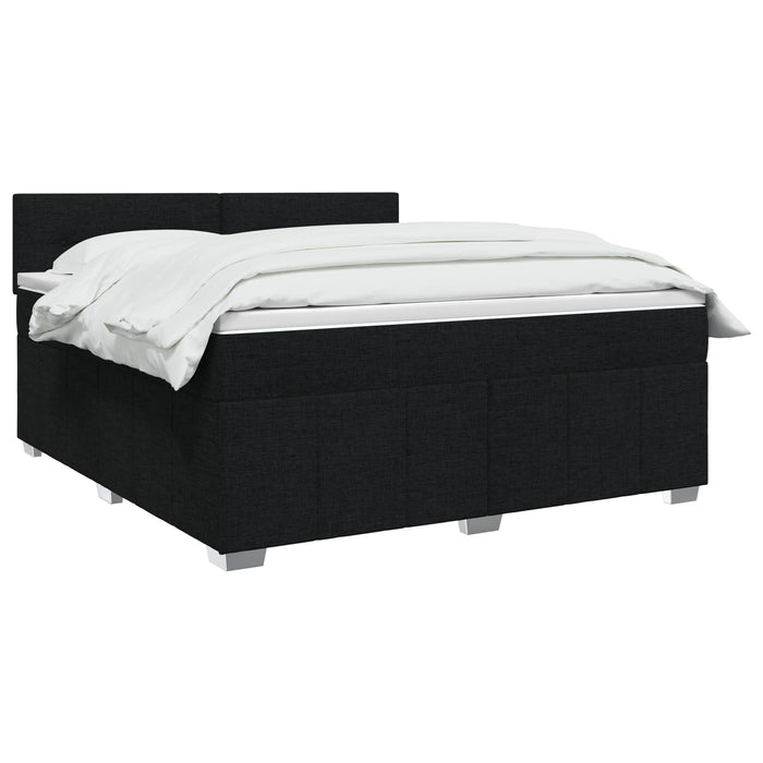 Pat boxspring cu saltea Negru 140 x 190 cm Țesătură - WALTI WALTI