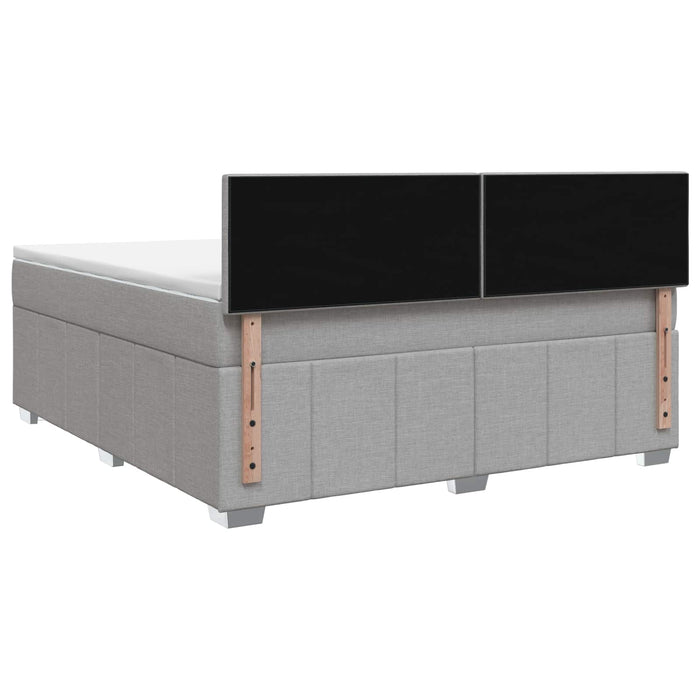 Pat boxspring cu saltea Gri deschis 140 x 190 cm Țesătură WALTI