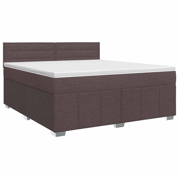 Pat boxspring cu saltea Maro închis 140 x 200 cm Țesătură WALTI