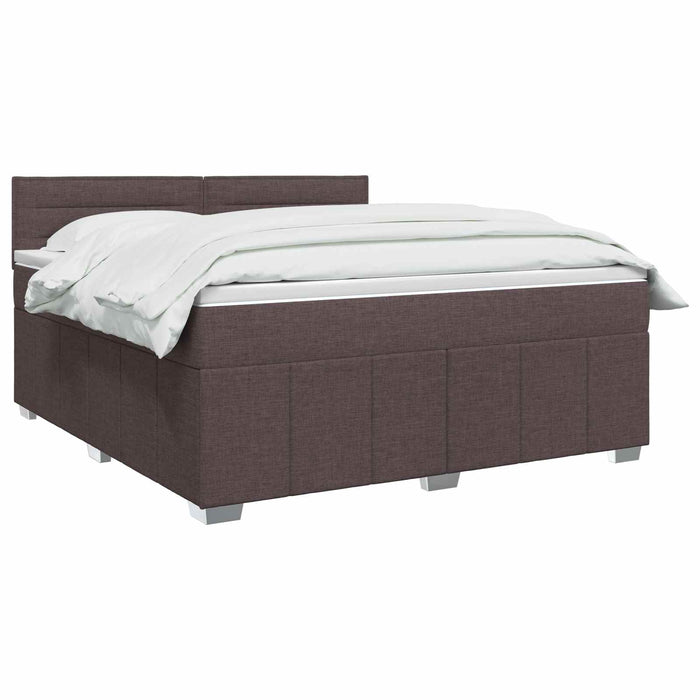 Pat boxspring cu saltea Maro închis 140 x 200 cm Țesătură WALTI