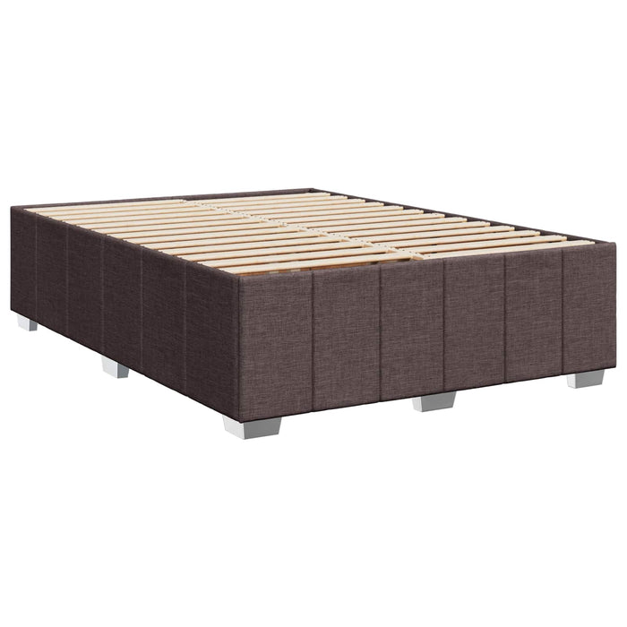 Pat boxspring cu saltea Maro închis 140 x 200 cm Țesătură WALTI