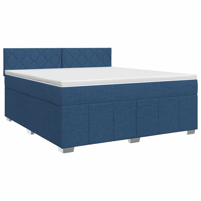 Pat boxspring cu saltea albastru 140 x 200 cm Țesătură - WALTI WALTI