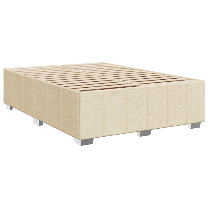 Pat boxspring cu saltea cu headboard Crem 160 x 200 cm Țesătură WALTI