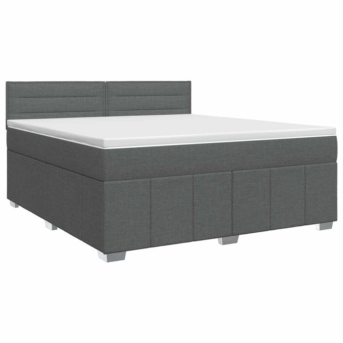 Pat boxspring cu saltea Gri închis 180 x 200 cm Țesătură WALTI