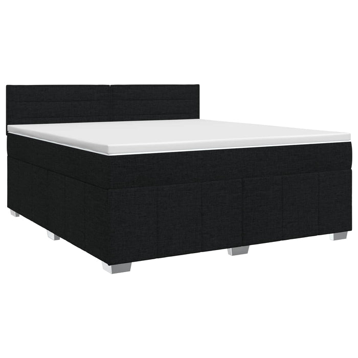 Pat boxspring cu saltea Negru 180 x 200 cm Țesătură - WALTI WALTI