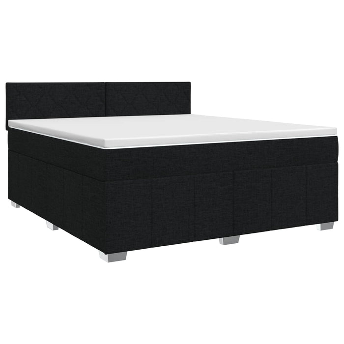 Pat boxspring cu saltea Negru 180 x 200 cm Țesătură - WALTI WALTI
