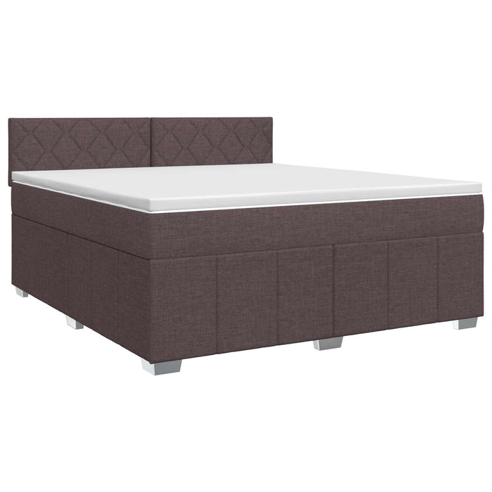 Pat boxspring cu saltea Maro închis 180 x 200 cm Țesătură WALTI
