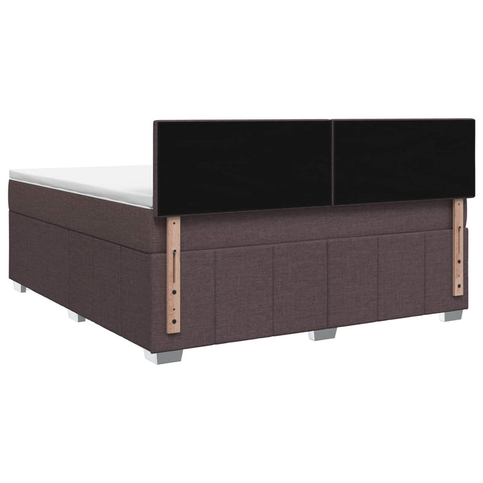 Pat boxspring cu saltea Maro închis 180 x 200 cm Țesătură WALTI