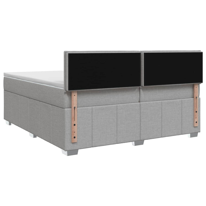 Pat boxspring cu saltea Gri deschis 200 x 200 cm Țesătură WALTI