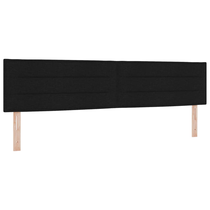 Pat boxspring cu saltea Negru 200 x 200 cm Țesătură WALTI