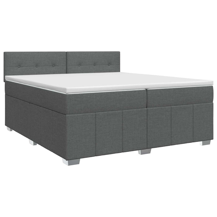Pat boxspring cu saltea Gri închis 200 x 200 cm Țesătură - WALTI WALTI
