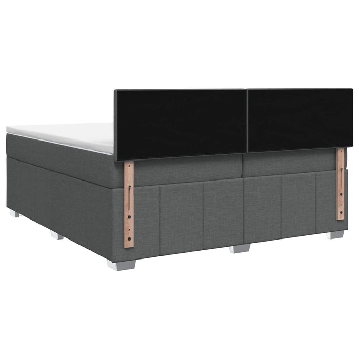 Pat boxspring cu saltea Gri închis 200 x 200 cm Țesătură - WALTI WALTI