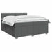 Pat boxspring cu saltea Gri închis 200 x 200 cm Țesătură - WALTI WALTI