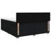 Pat boxspring cu saltea Negru 200 x 200 cm Țesătură - WALTI WALTI