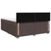 Pat boxspring cu saltea Maro închis 200 x 200 cm Țesătură - WALTI WALTI