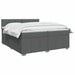 Pat boxspring cu saltea Gri închis 200 x 200 cm Țesătură - WALTI WALTI