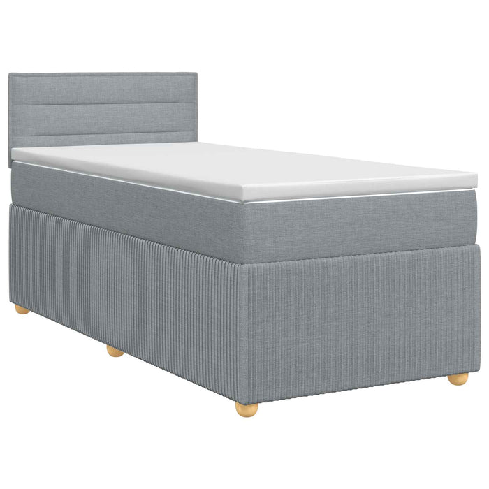 Pat boxspring cu saltea Gri deschis 80 x 200 cm Țesătură WALTI