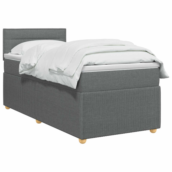 Pat boxspring cu saltea Gri închis 80 x 200 cm Țesătură WALTI