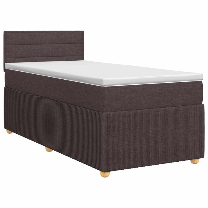 Pat boxspring cu saltea Maro închis 80 x 200 cm Țesătură WALTI