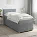 Pat boxspring cu saltea Gri deschis 100 x 200 cm Țesătură - WALTI WALTI