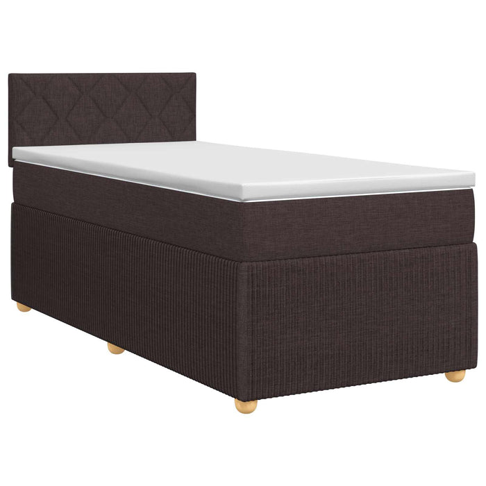 Pat boxspring cu saltea Maro închis 80 x 200 cm Țesătură WALTI