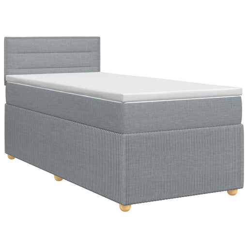 Pat boxspring cu saltea Gri deschis 90 x 200 cm Țesătură - WALTI WALTI