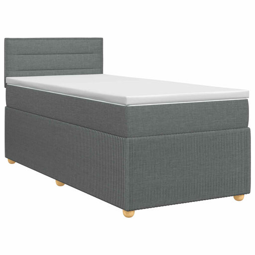 Pat boxspring cu saltea Gri închis 90 x 200 cm Țesătură - WALTI WALTI