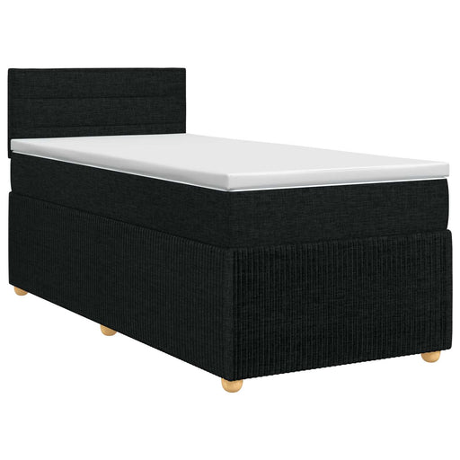 Pat boxspring cu saltea cu headboard Negru 90 x 200 cm Țesătură - WALTI WALTI